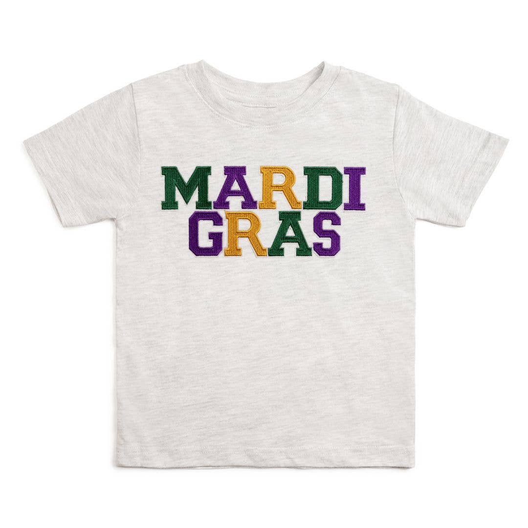 Sweet Wink - Mardi Gras Patch Short Sleeve T-Shirt - Ash - Boys Clothing: 3T