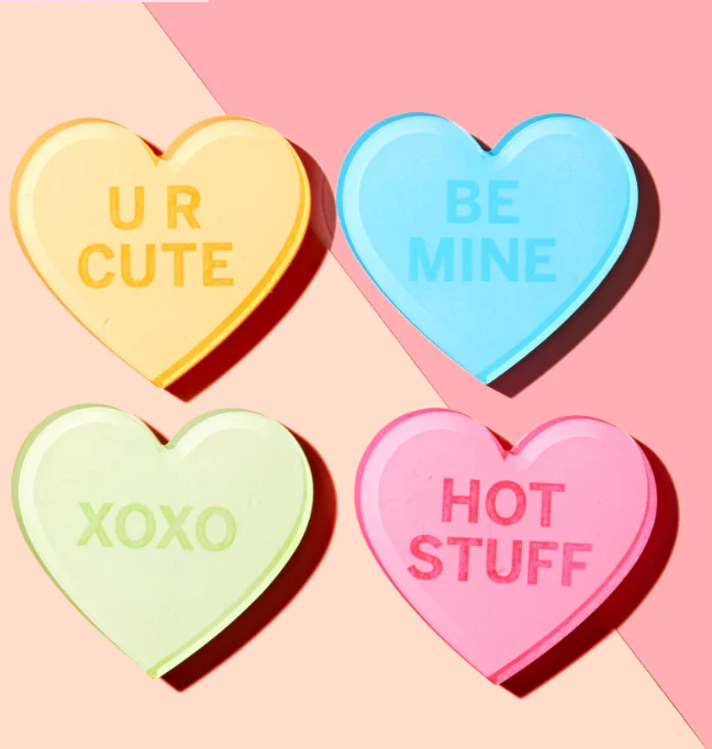 Tart Conversation Hearts Coaster Set of 4