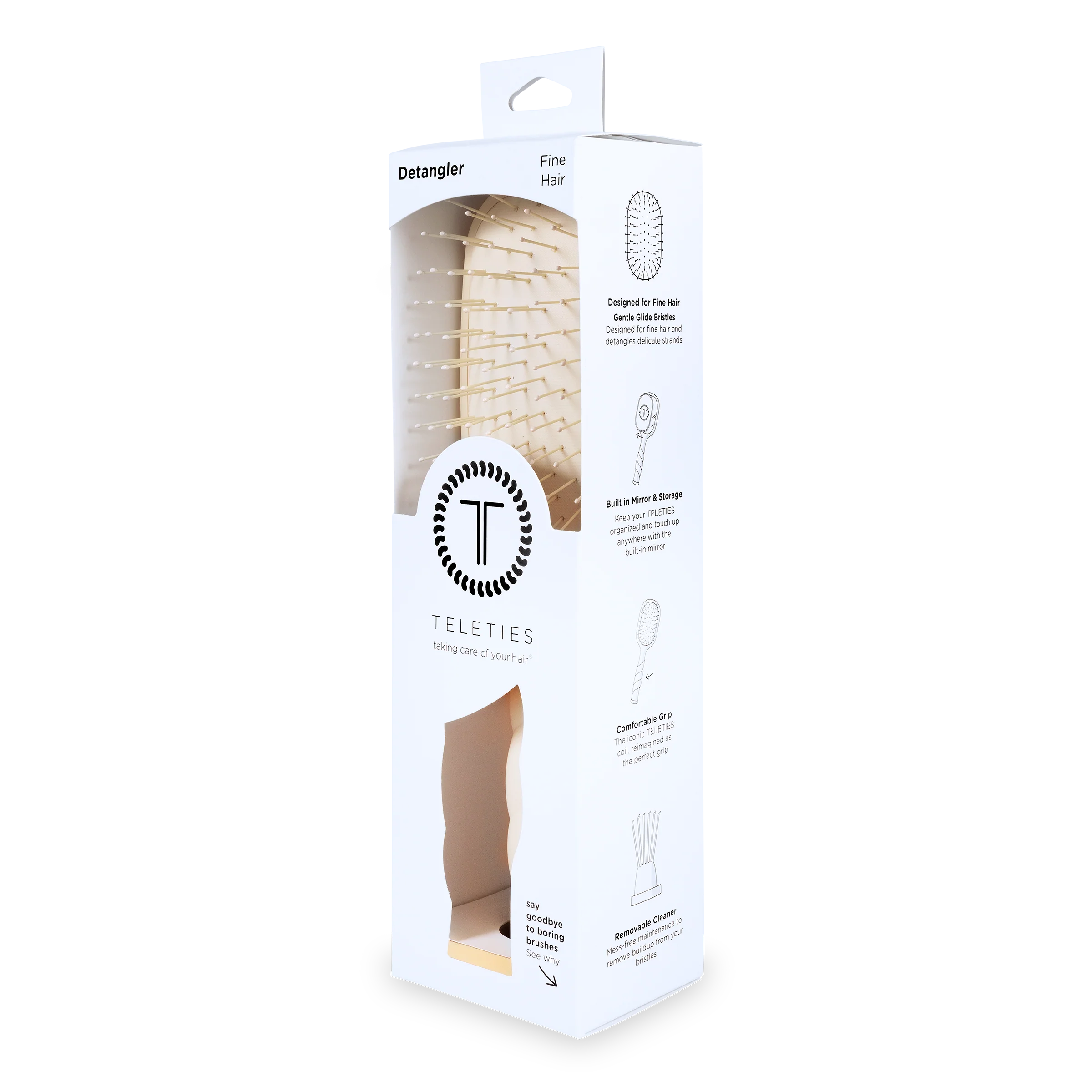 TELETIES - Detangler Hair Brush for Fine Hair - Tan - Image 9