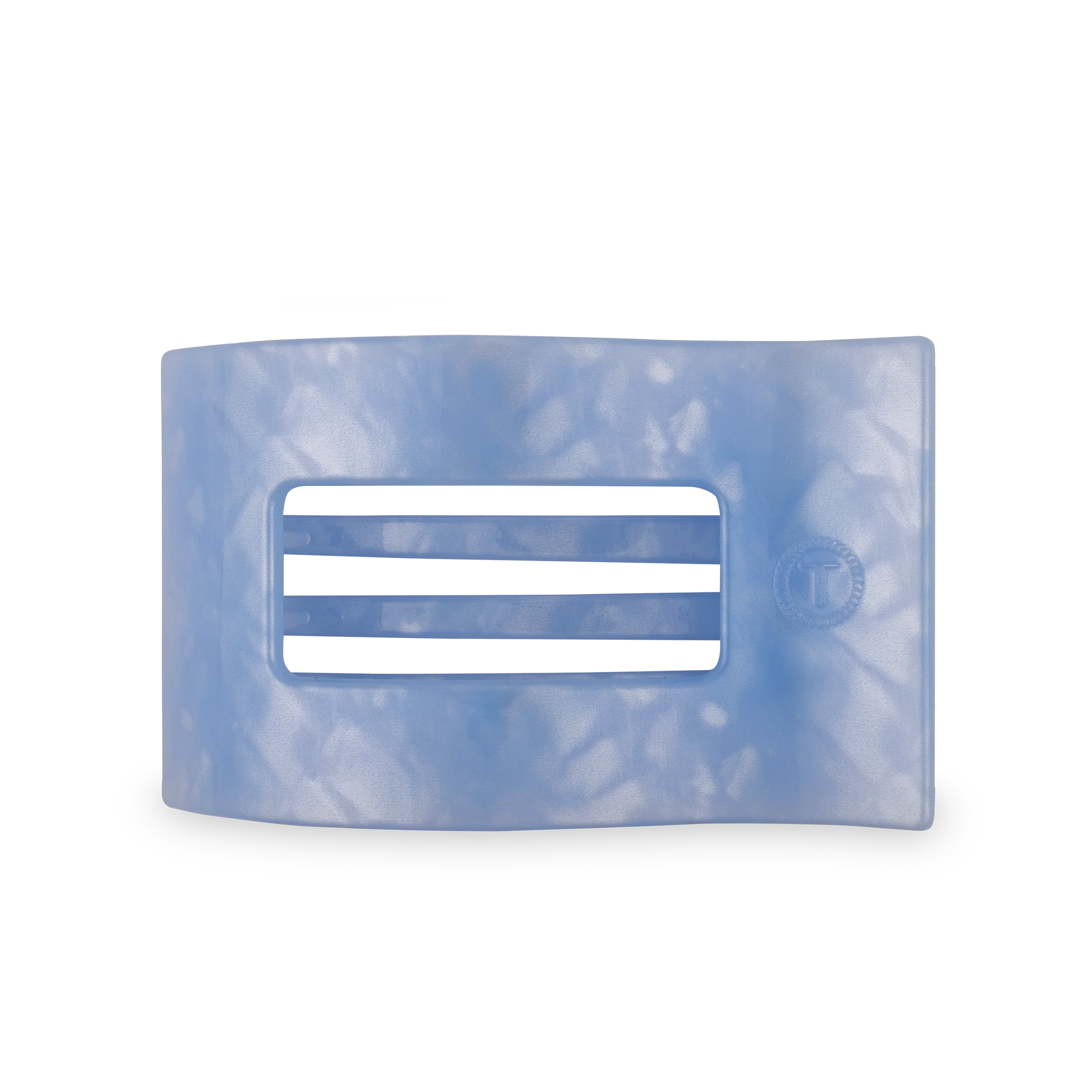 TELETIES - Flat Rectangle Hair Clip | Large | Blue Lagoon