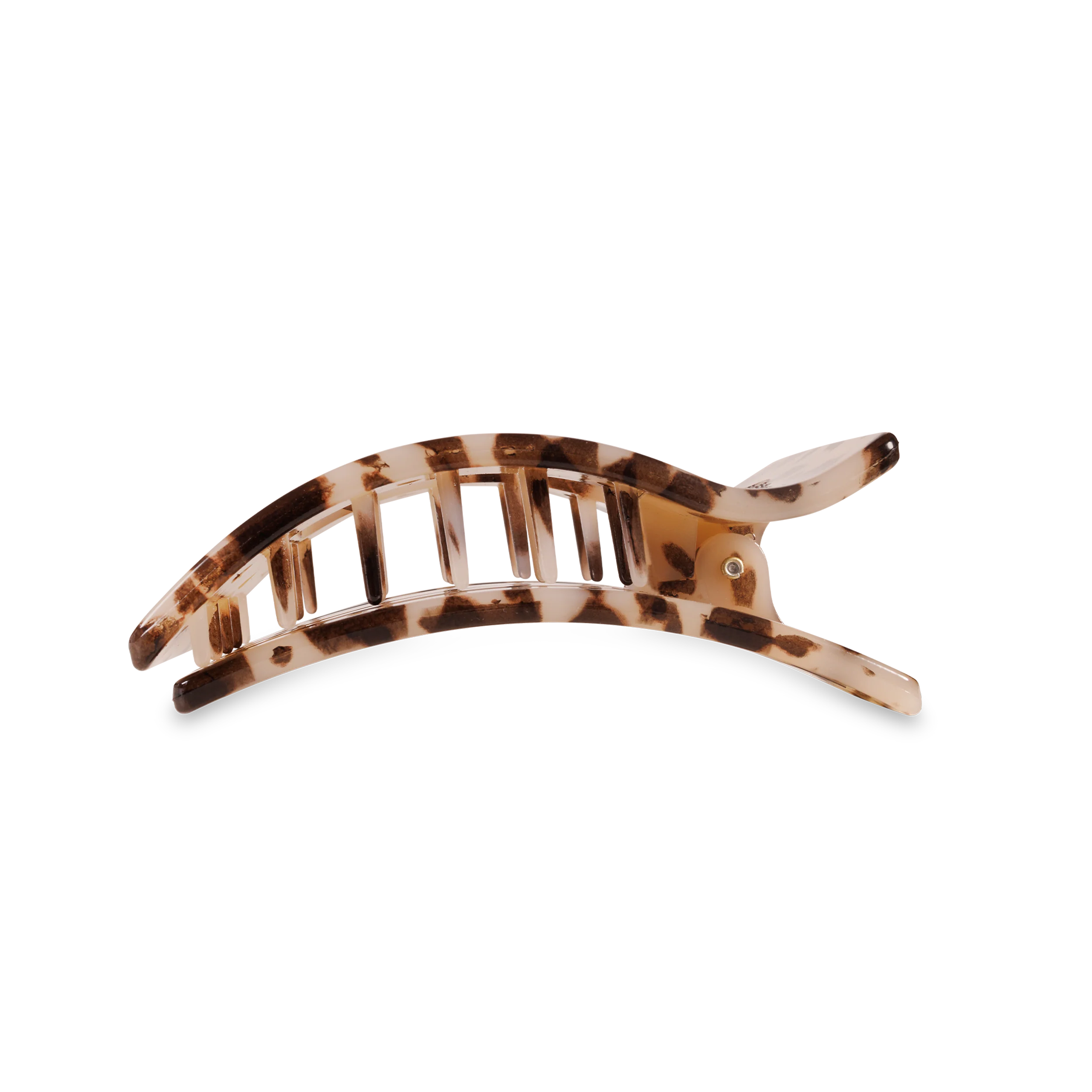 TELETIES - Flat Rectangle Hair Clip | Medium | Blonde Tortoise - Image 3