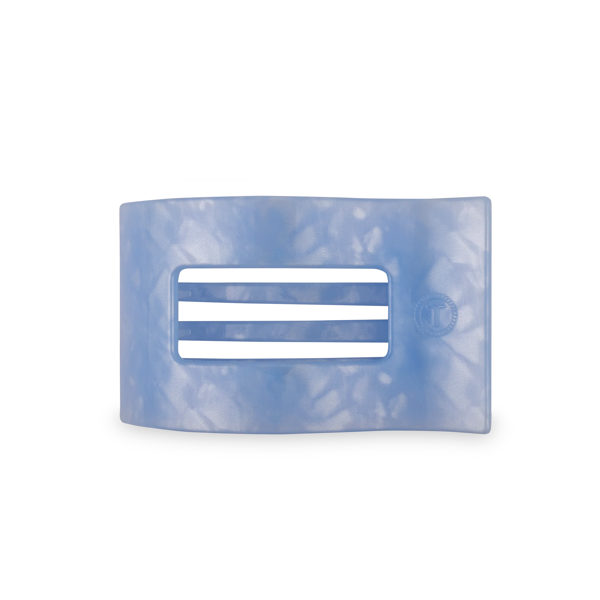 TELETIES - Flat Rectangle Hair Clip | Medium | Blue Lagoon