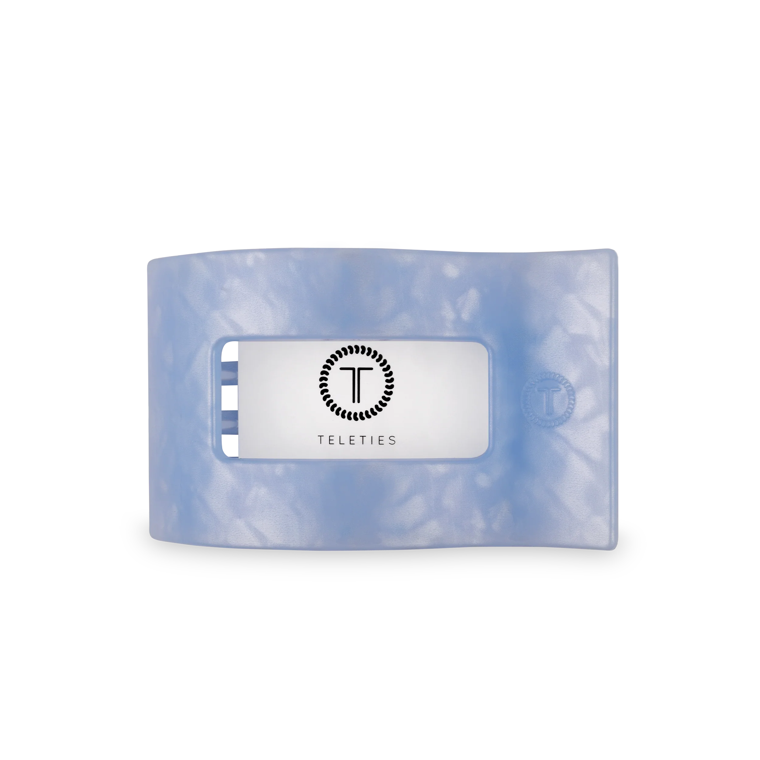 TELETIES - Flat Rectangle Hair Clip | Medium | Blue Lagoon - Image 2