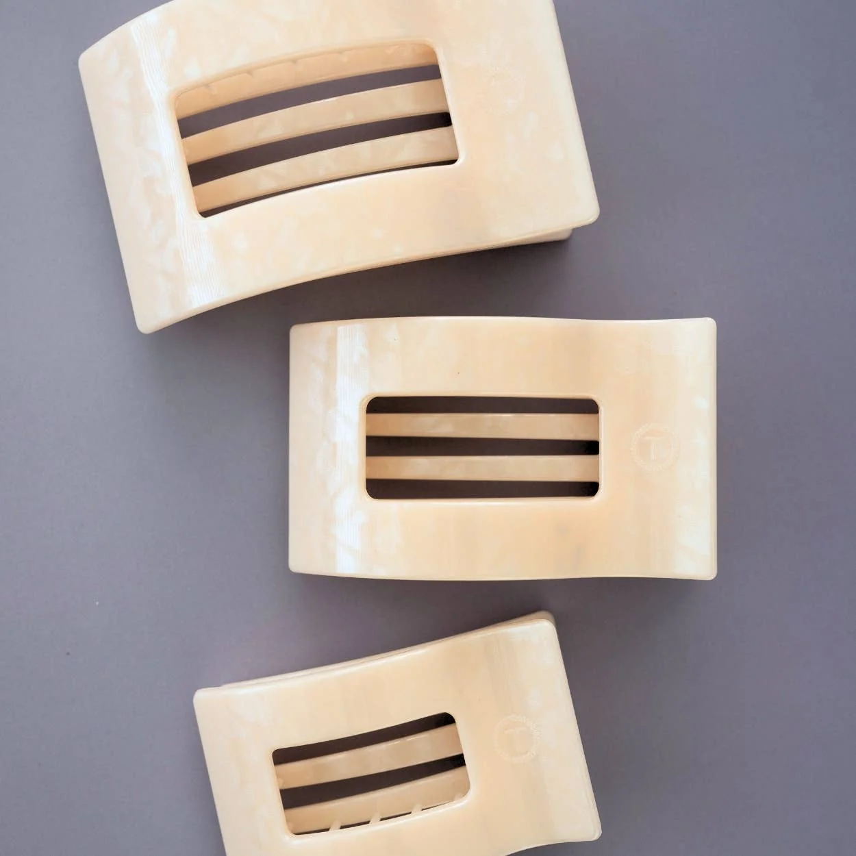 TELETIES - Flat Rectangle Hair Clip | Medium | Soft Surf - Image 5