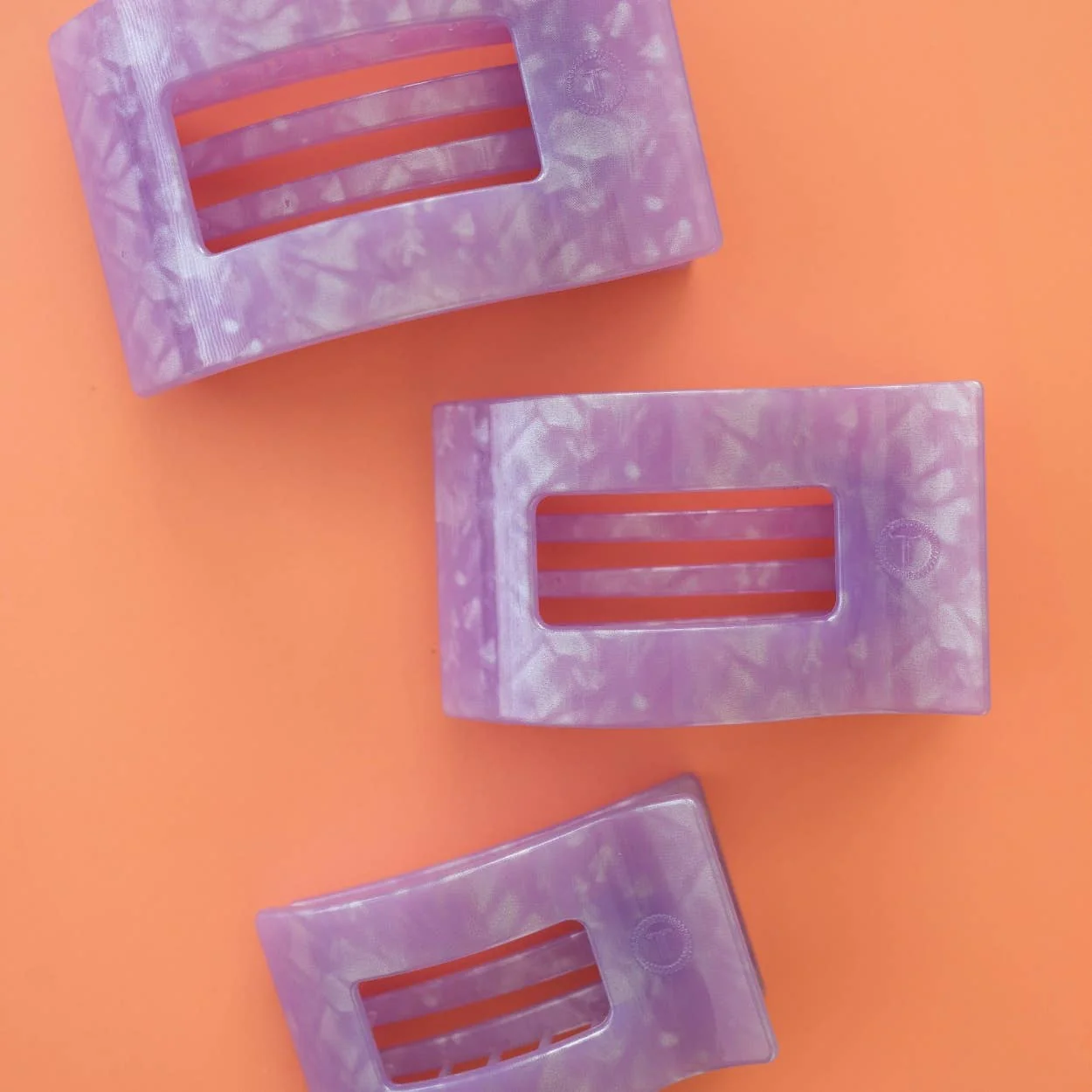 TELETIES - Flat Rectangle Hair Clip | Small | Lavender Mist - Image 4