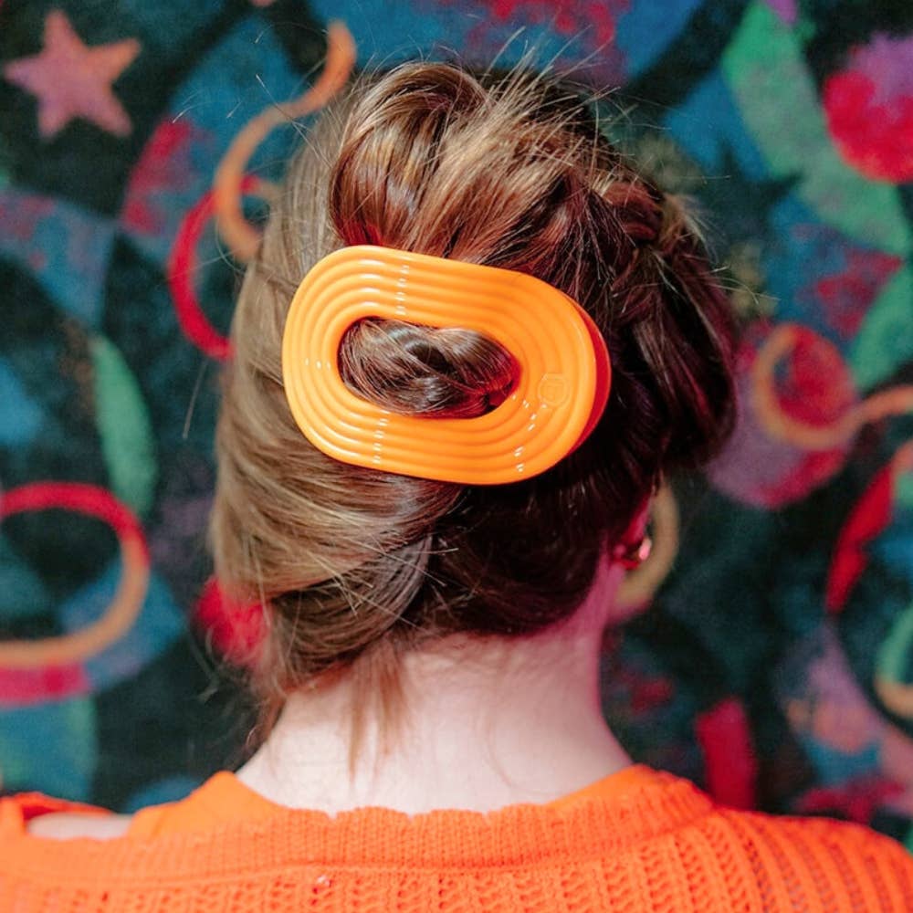 TELETIES - Flat Round Hair Clip | Large | Day Rave - Image 4