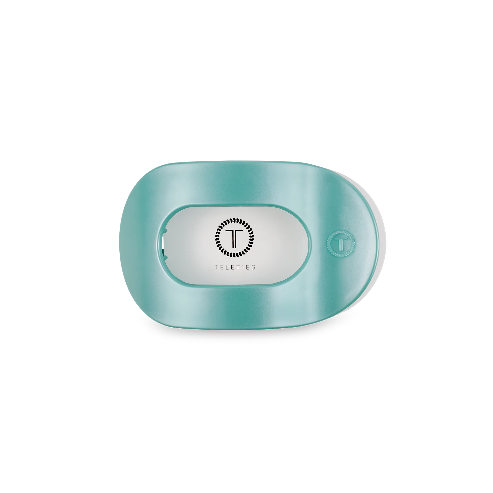 TELETIES - Round Flat Hair Clip | Small | Totally Turquoise - Image 2