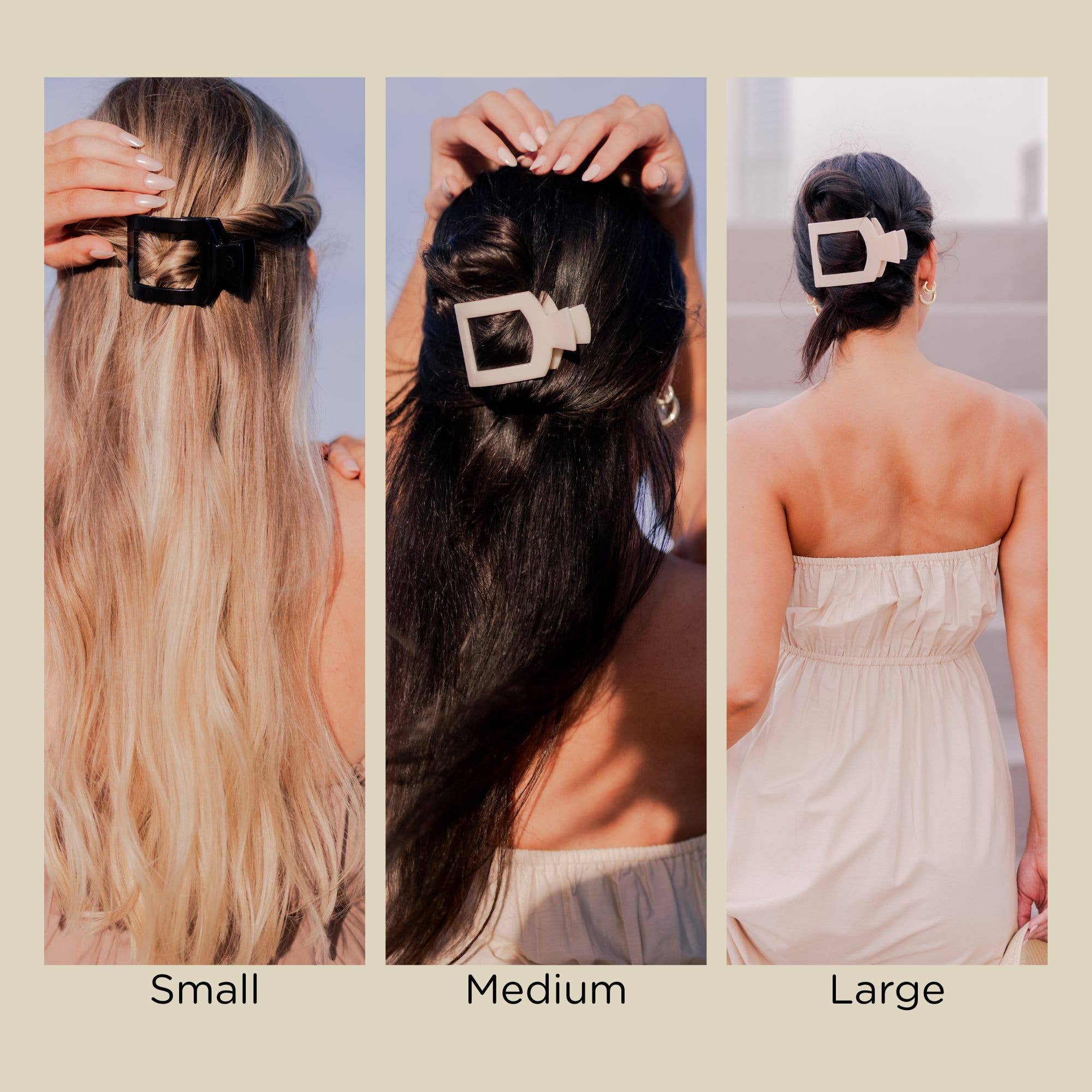 TELETIES - Square Flat Hair Clip | Large | Tortoise - Image 5