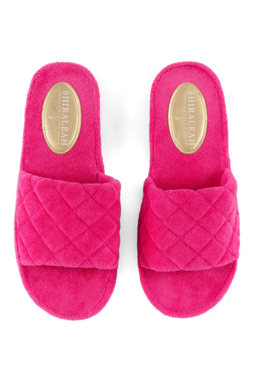 Terry Pool Slides - Fuschia
