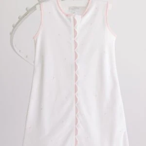 Terry Tots Sleep Sack - Pink Embroidered Dots