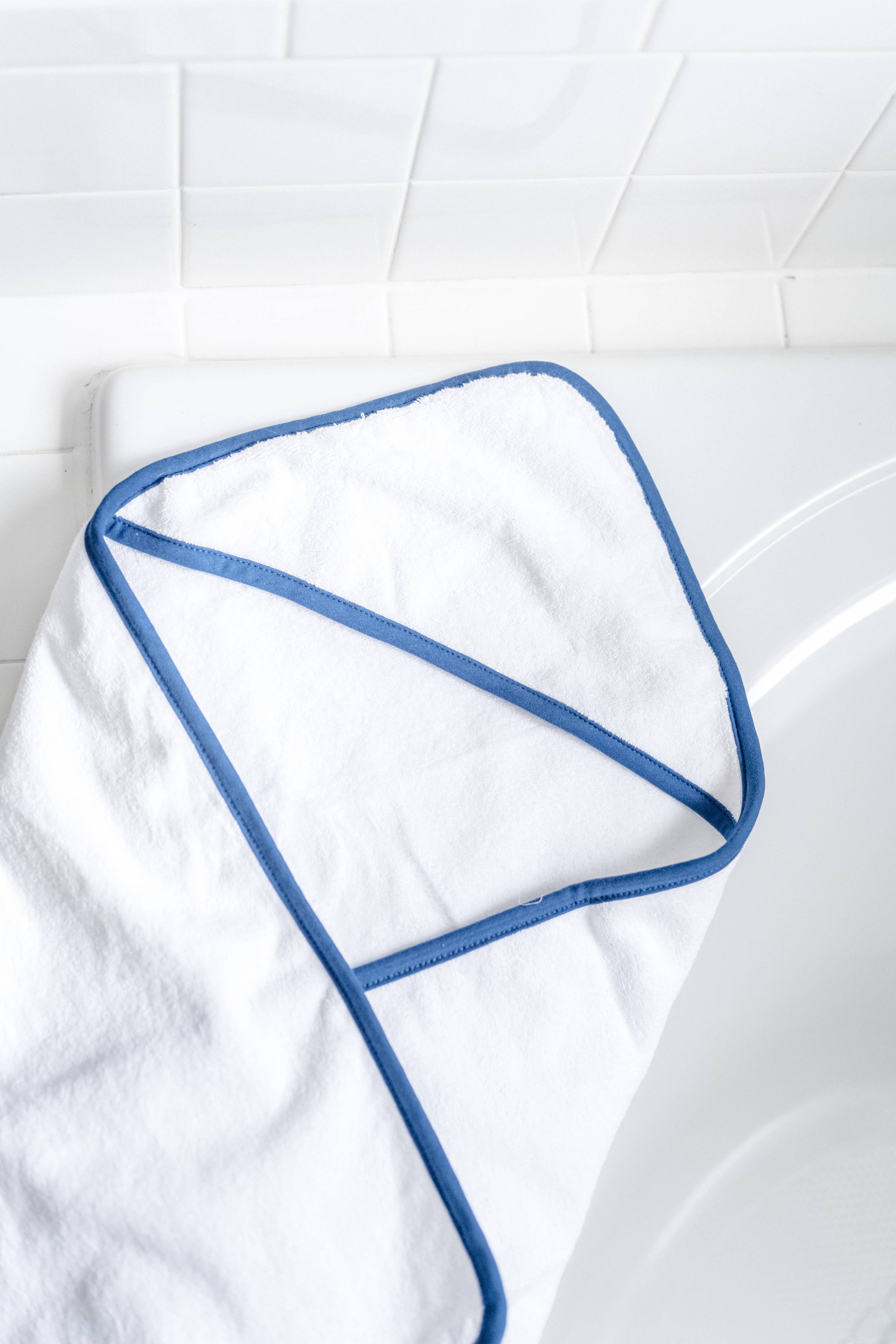 The Classic Baby - Hooded Terry Bath Towel for Baby and Toddlers | Plush Terry: Blue Gingham - Image 7