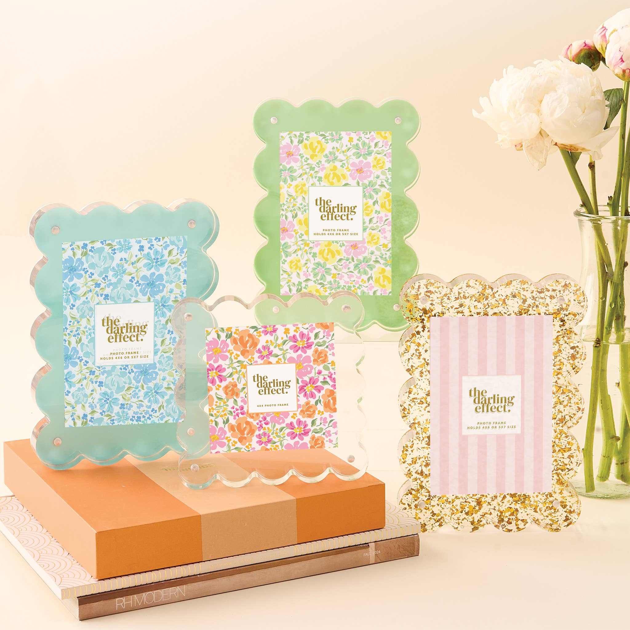 The Darling Effect - Rectangle Scalloped Acrylic Frame-Green - Image 2