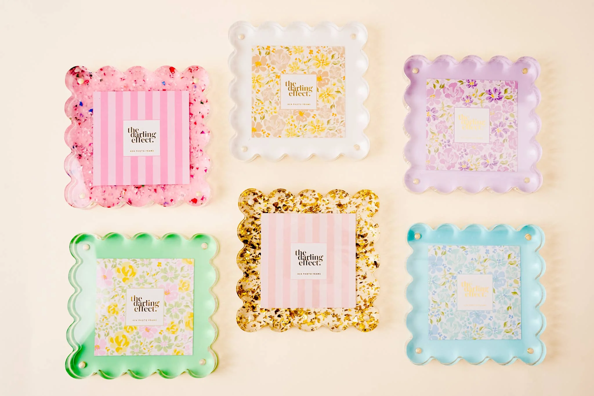 The Darling Effect - Square Scalloped Acrylic Frame-Green - Image 2