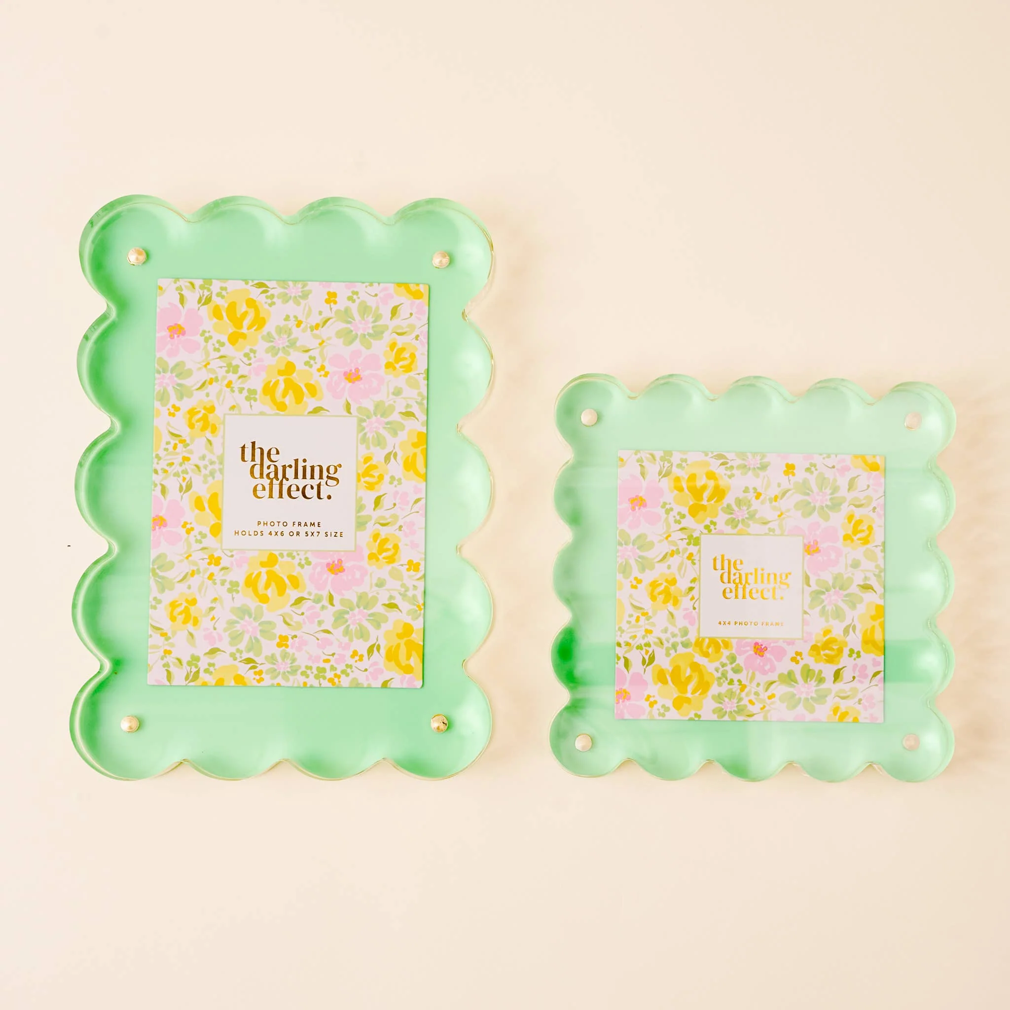 The Darling Effect - Square Scalloped Acrylic Frame-Green - Image 3
