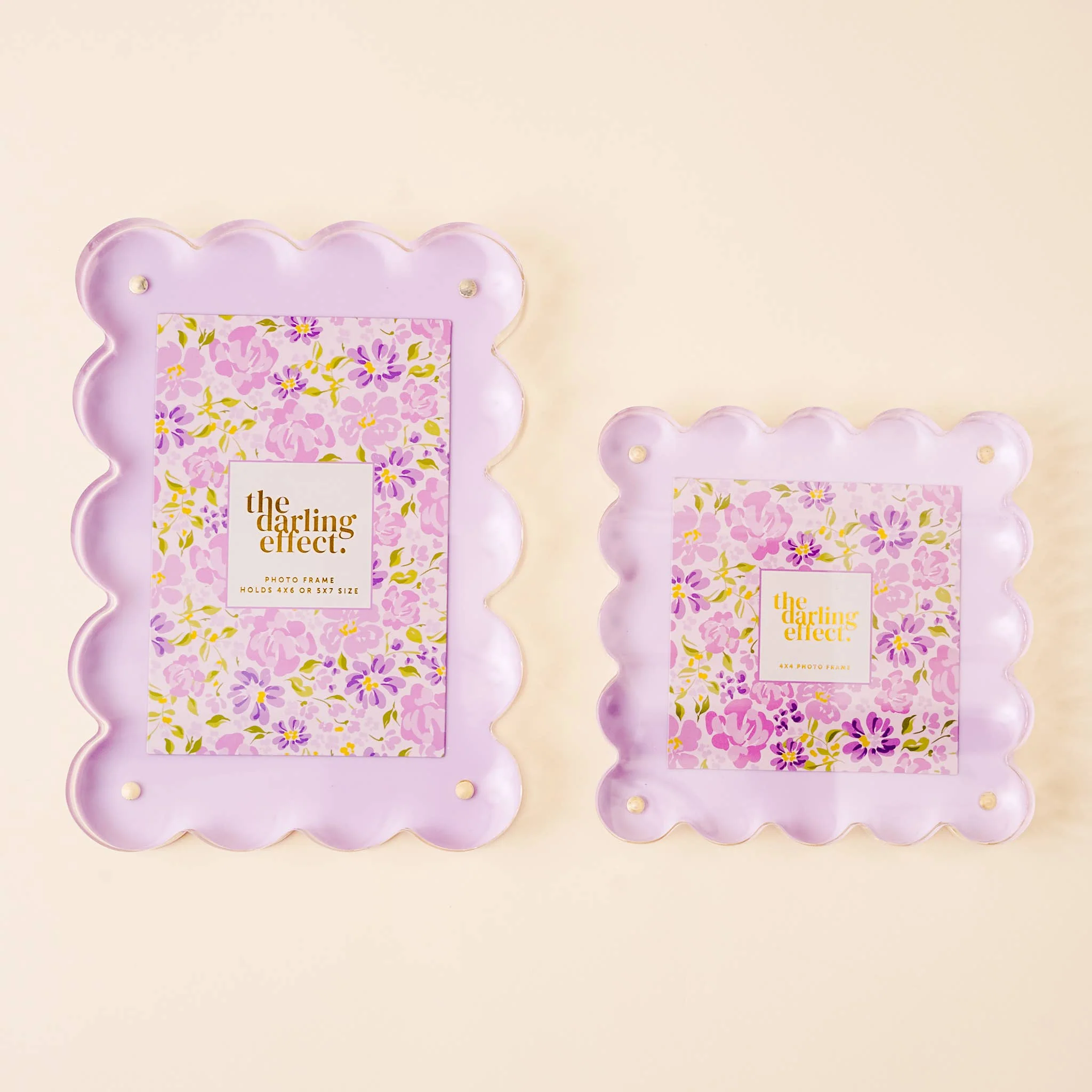 The Darling Effect - Square Scalloped Acrylic Frame-Purple - Image 3