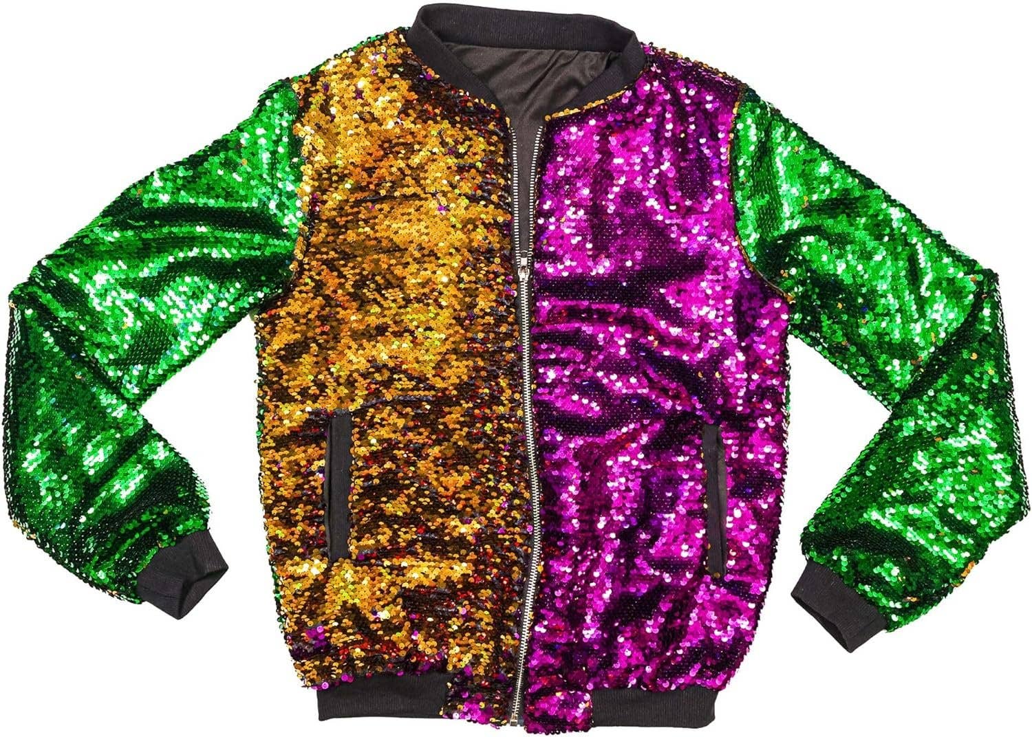 The Mardi Gras Krewe - Reversible Mardi Gras Sequin Jacket for Women & Kids, Mardi Gras Outfit: Small - Image 9