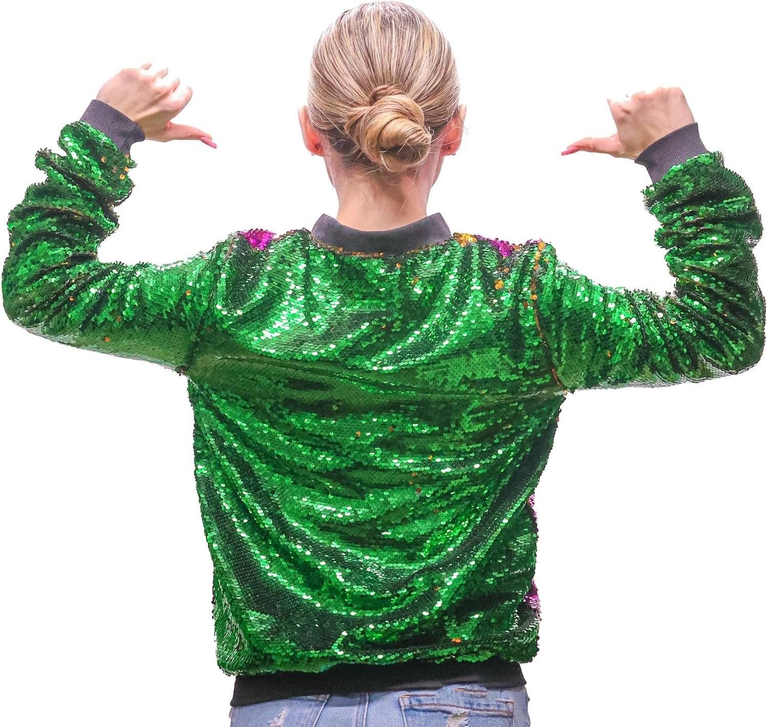 The Mardi Gras Krewe - Reversible Mardi Gras Sequin Jacket for Women & Kids, Mardi Gras Outfit: X-Small - Image 5