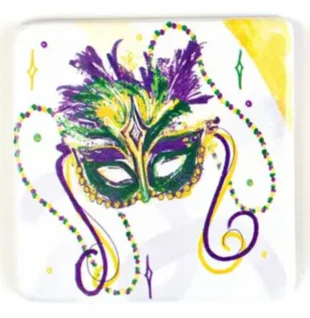 THE PARISH LINE - Coaster Set - Mardi Gras Mask - Image 2