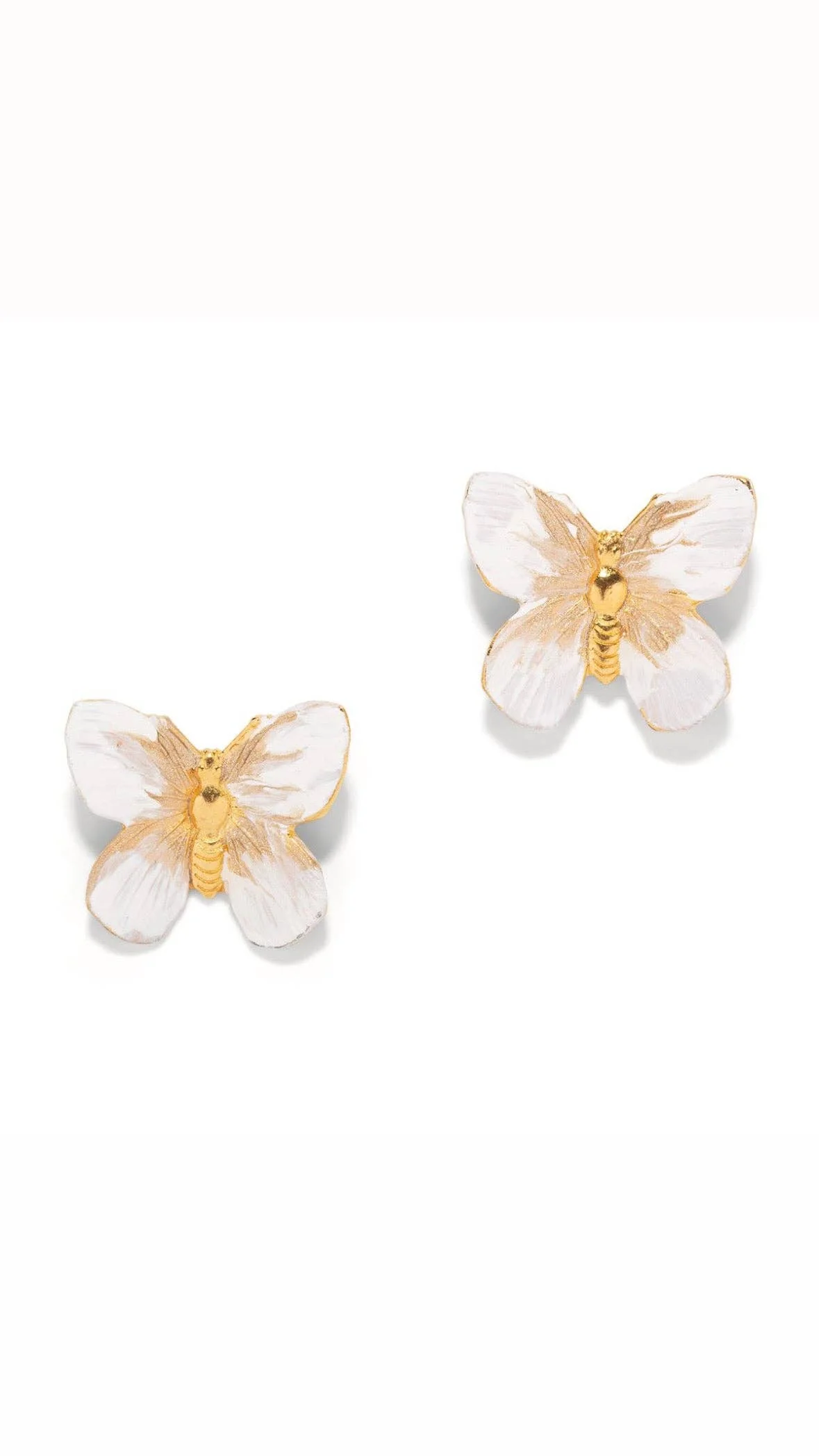 The Pink Reef - The Pink Reef Small Winter White Butterfly Stud