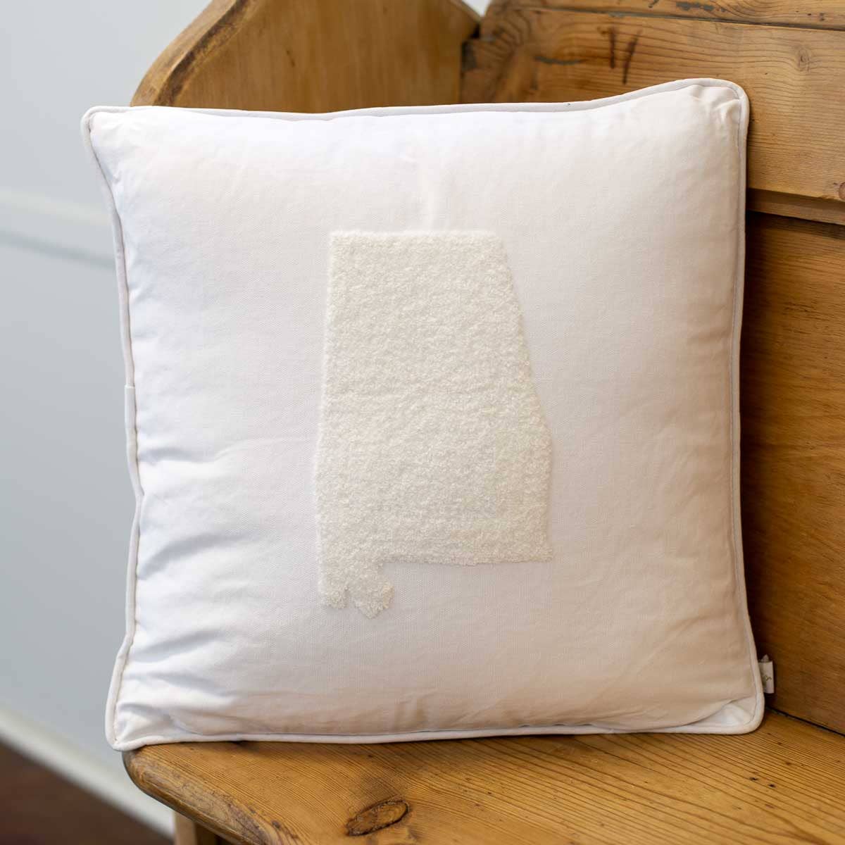 The Royal Standard - Alabama Embroidered Pillow   Soft White   16x16