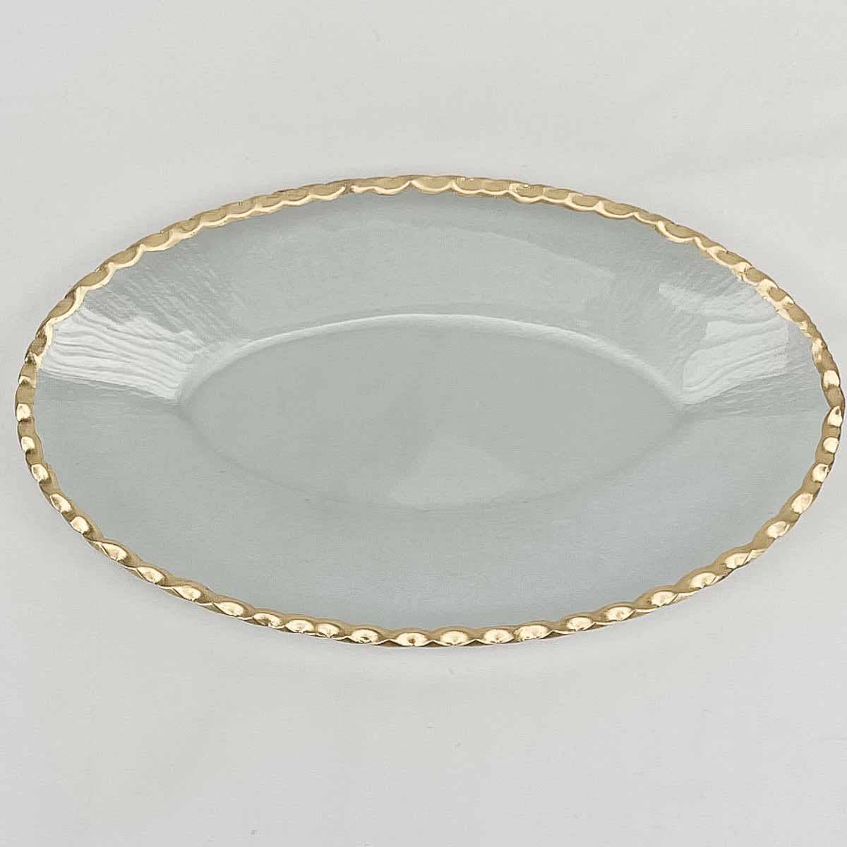 The Royal Standard - Cordova Oval Serving Tray   Clear/Gold   13.3x8