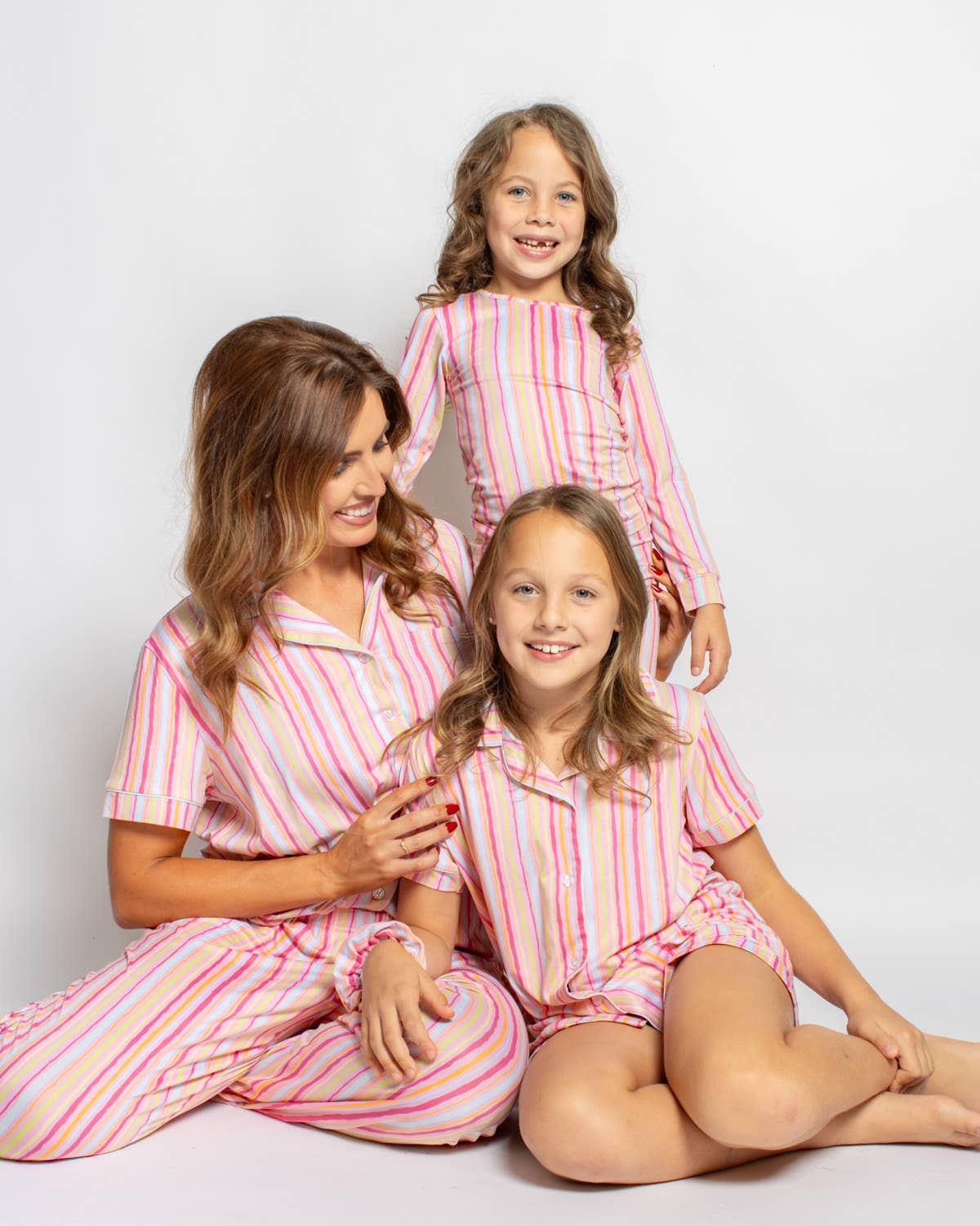 The Royal Standard - Girl's Addie Stripe Sleep Shorts Set Pink/Multi -Asst.: Large (10-12) - Image 6