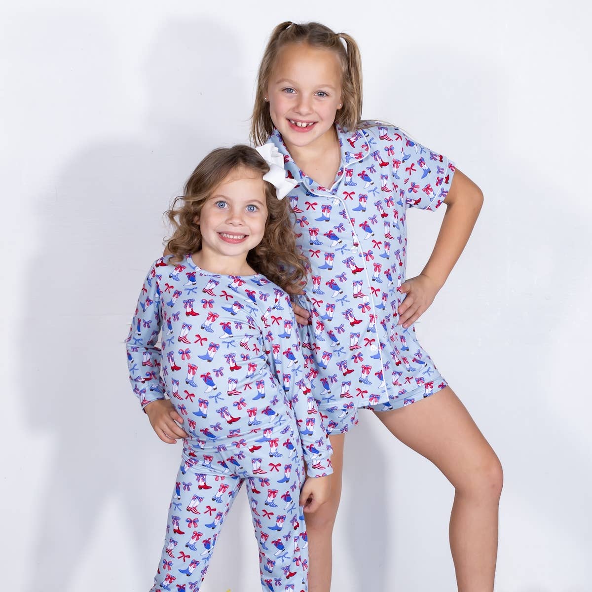 The Royal Standard - Girl's Boot n' Bows Sleep Shorts Set Illusion/Red/White Set of 3 -Asst.: Small (6-7) - Image 3