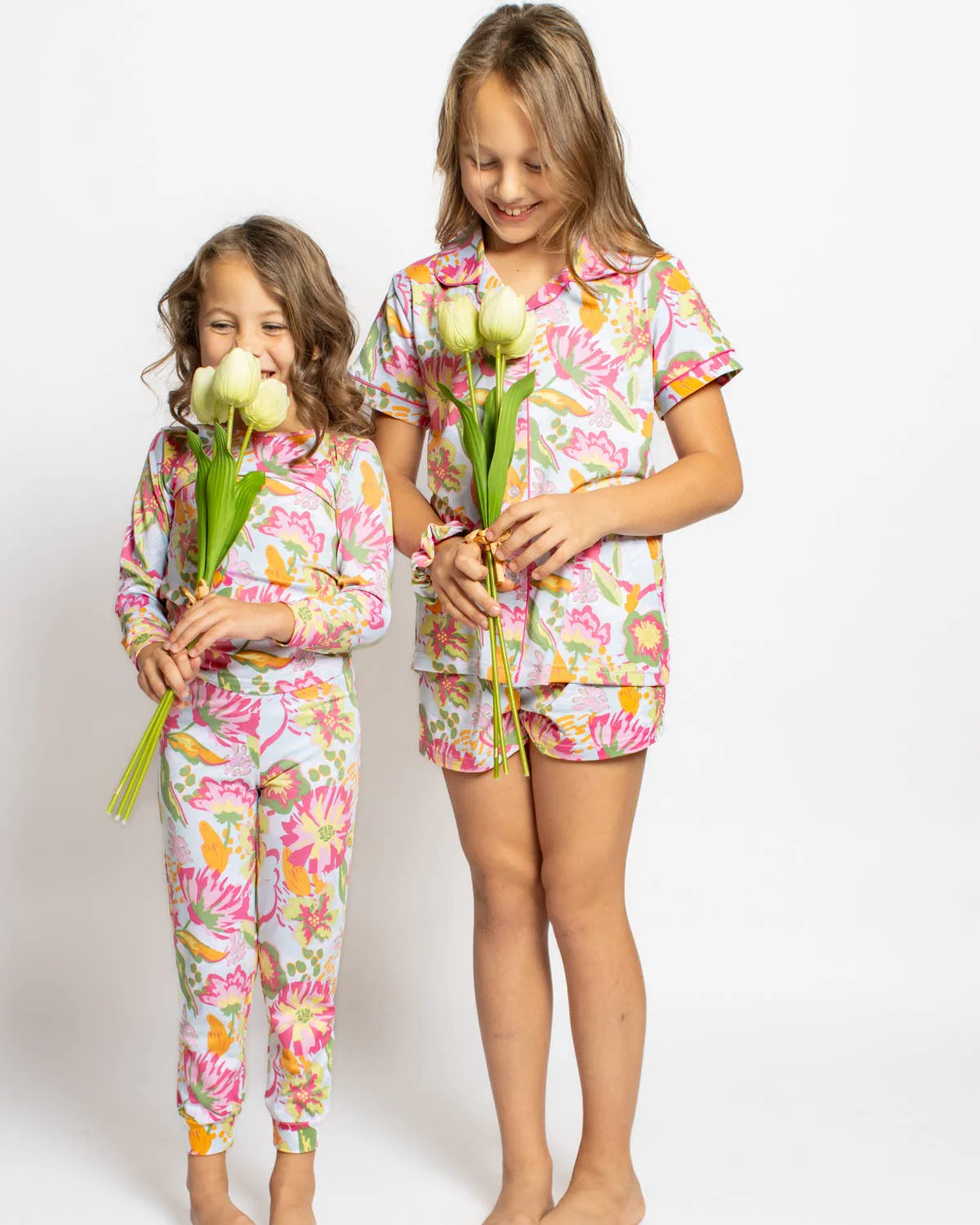 The Royal Standard - Girl's Summer Bouquet Sleep Shorts Set Pink/Blue/Multi -Asst.: Small (6-7) - Image 3