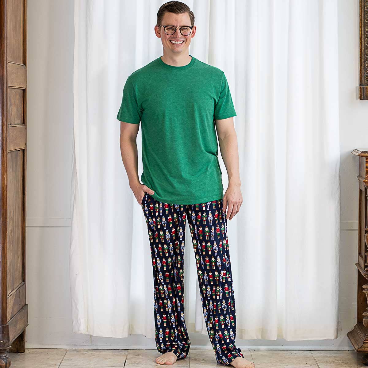 The Royal Standard - 2XL- Men's Nutcracker March Sleep Pants   Navy/Multi - Image 2