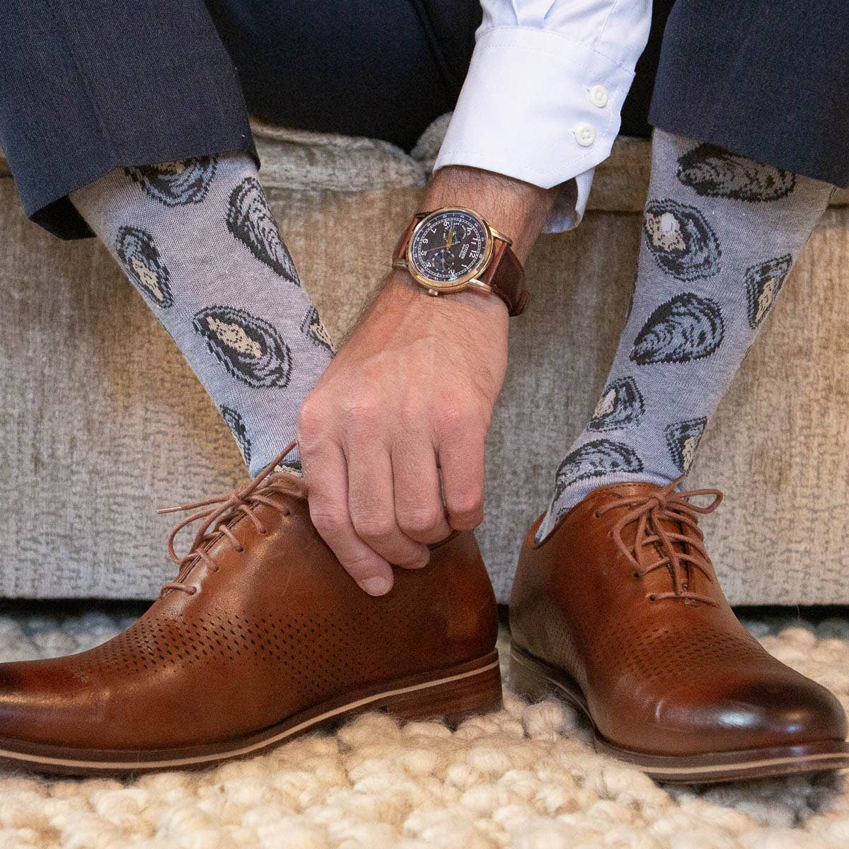 The Royal Standard - Men's Oyster Socks   Gray   One Size
