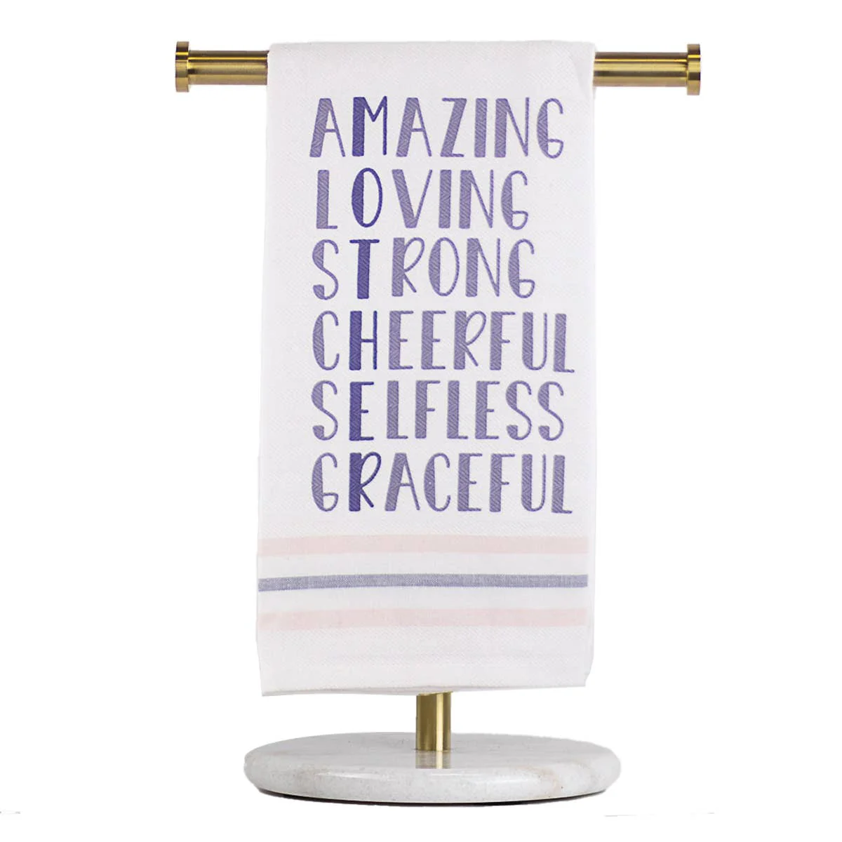 The Royal Standard - Mother Qualities Hand Towel White/Light Pink/Berry 20x28