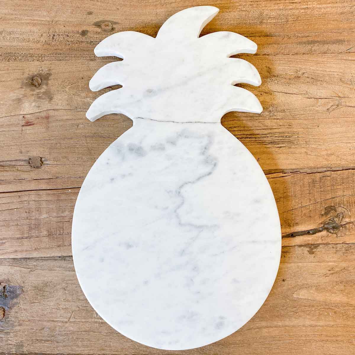 The Royal Standard - Pineapple Shaped Marble Serving Board White 13x8x0.5