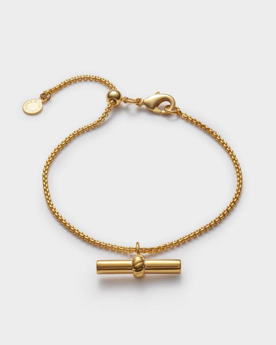 THEMIS T-BAR BRACELET | Gold Coated | 7 1/16" + 1 3/16" extender - Image 2