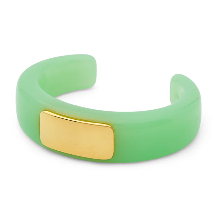 Thick Resin Bangle w Gold Medallion - Image 2