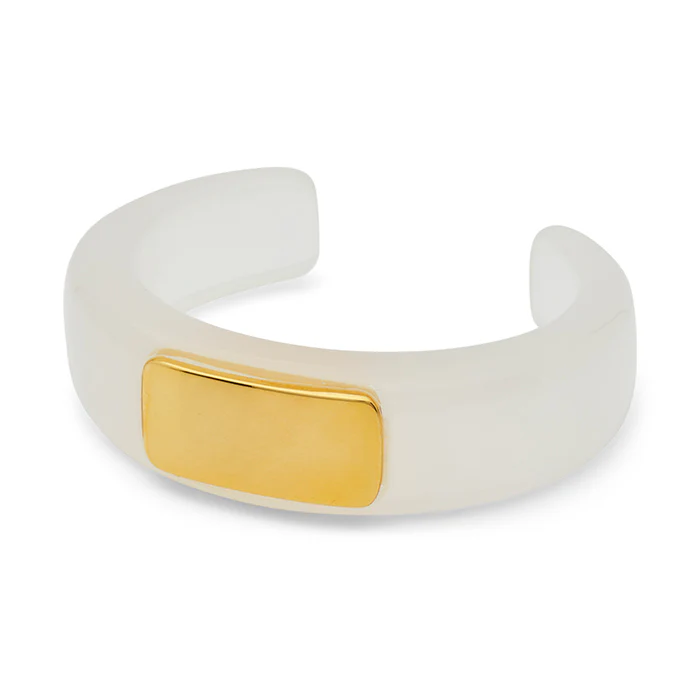 Thick Resin Bangle w Gold Medallion - Image 3