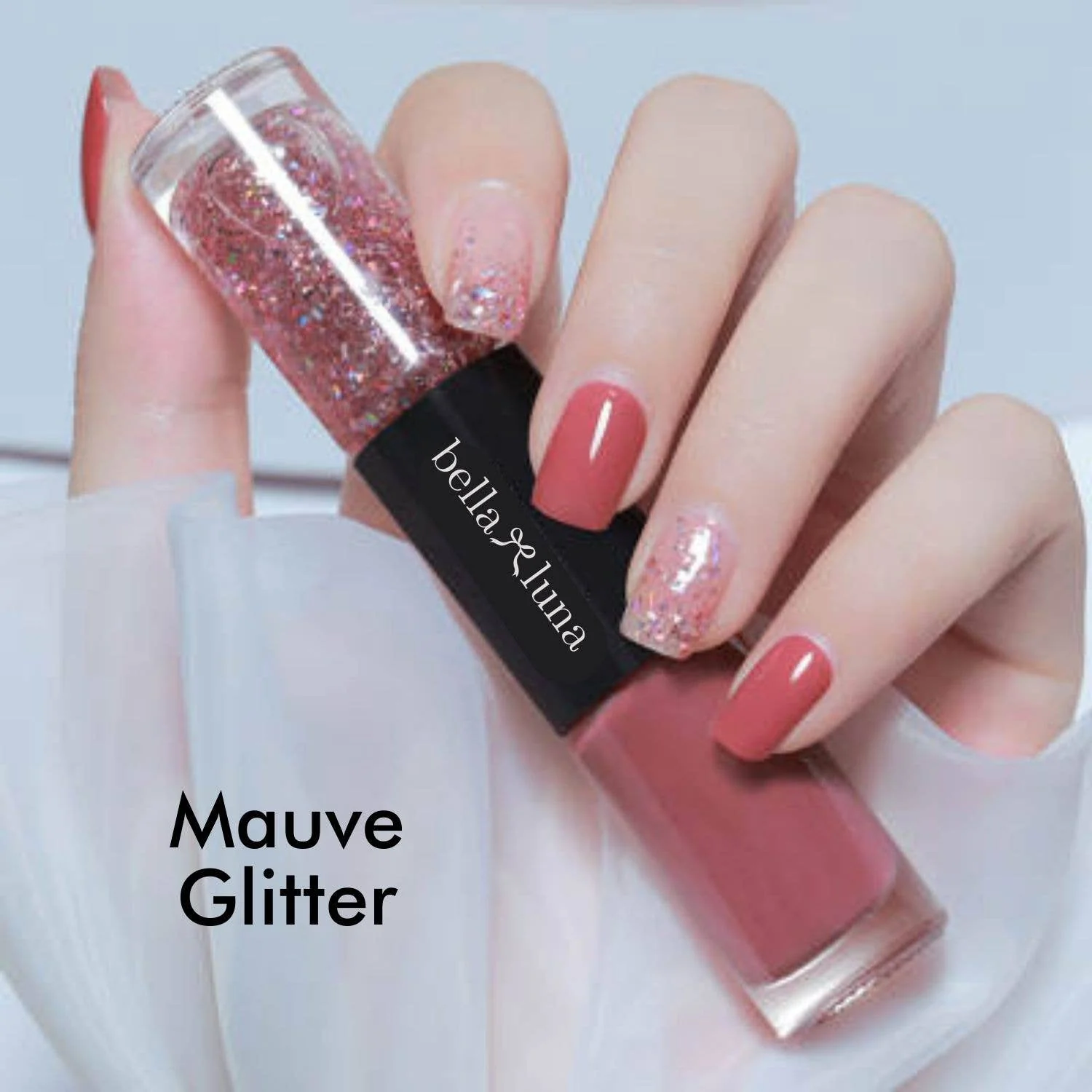 Tiny Gift Society - Double Nail Polish - Trendy Colors, Glitter Polish Gift: Nude Glitter - Image 8