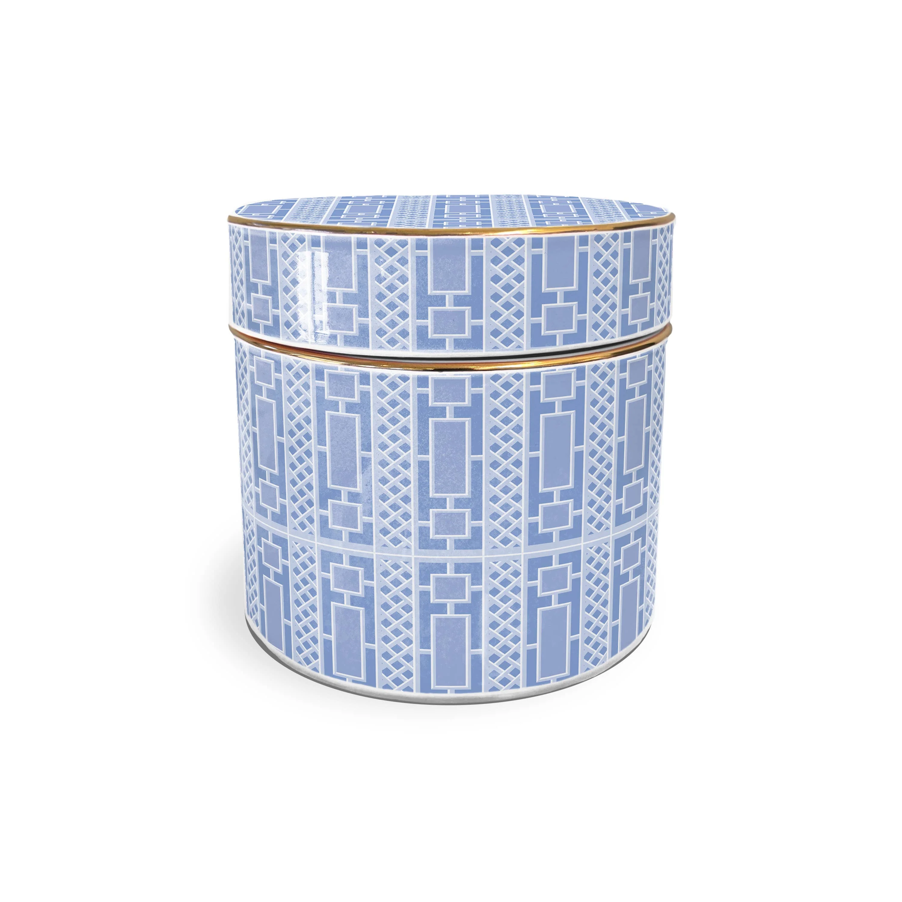Toss Designs - Ceramic Jar - Blue Lattice