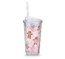 TRAVEL CUP WITH GINGERBREAD ON PINK