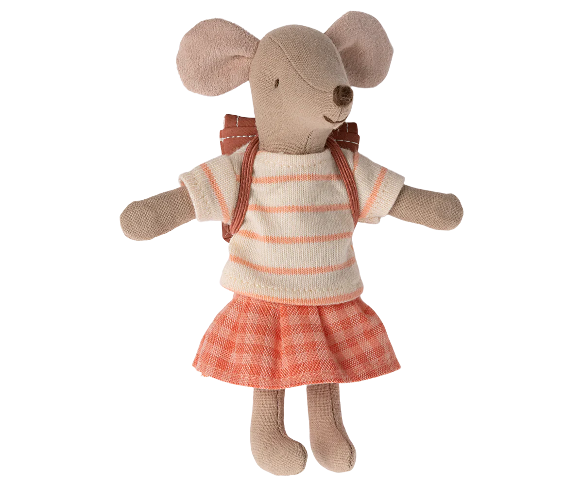 Tricycle Mouse big sister with bag - coral