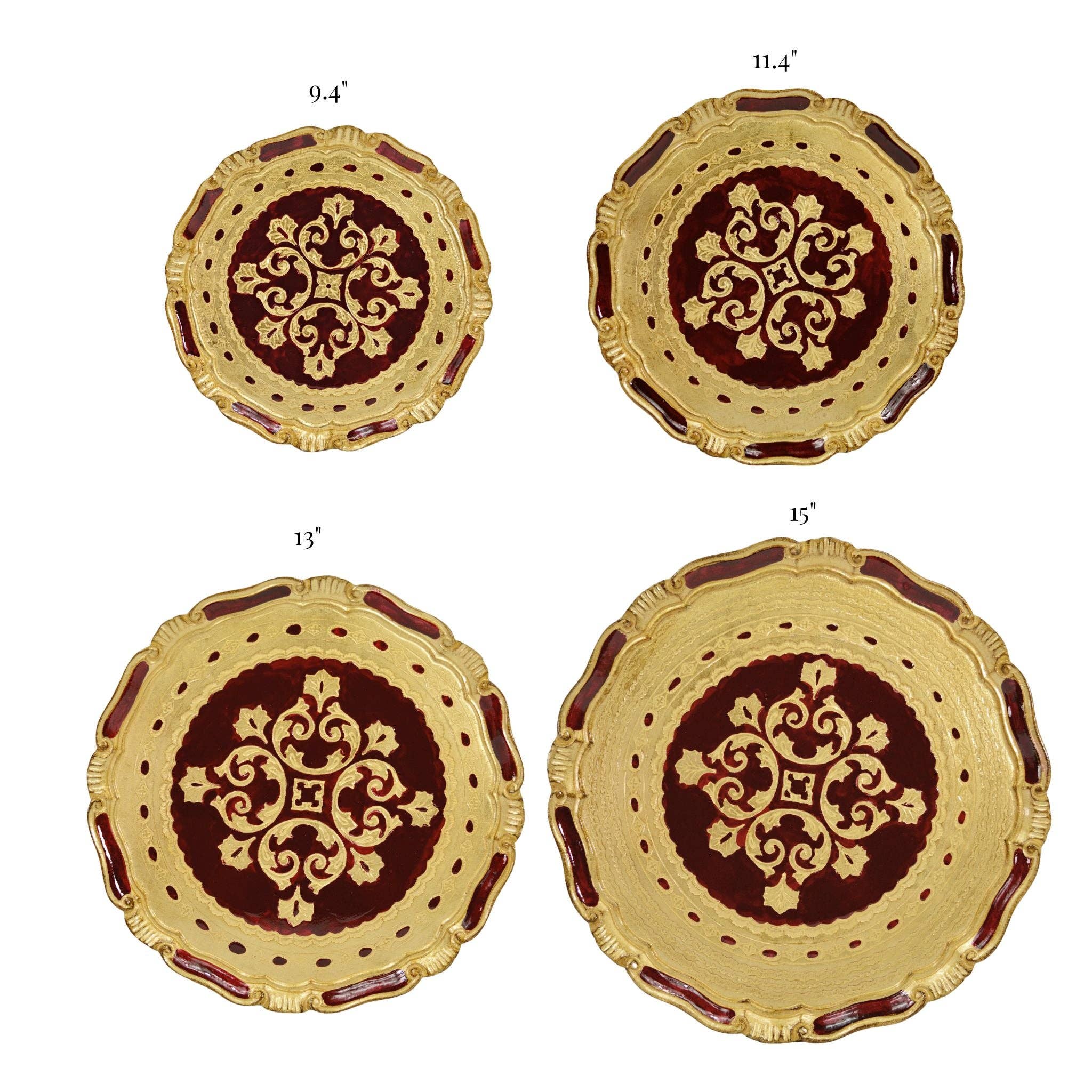 Via Graceffo - Florentine Carved Gilded Wood Circle Tray, Made in Italy: Large - Image 4