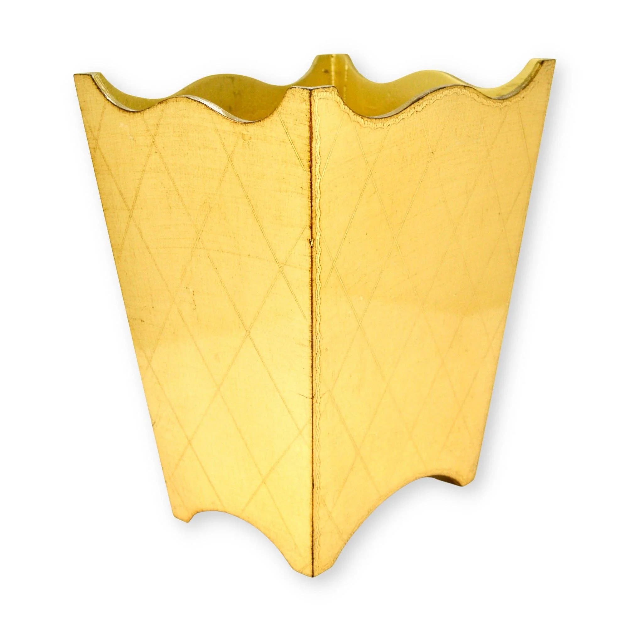 Italian Florentine Waste bin, Cappuccino & Gold, Made in Italy: Design 4 - Image 7