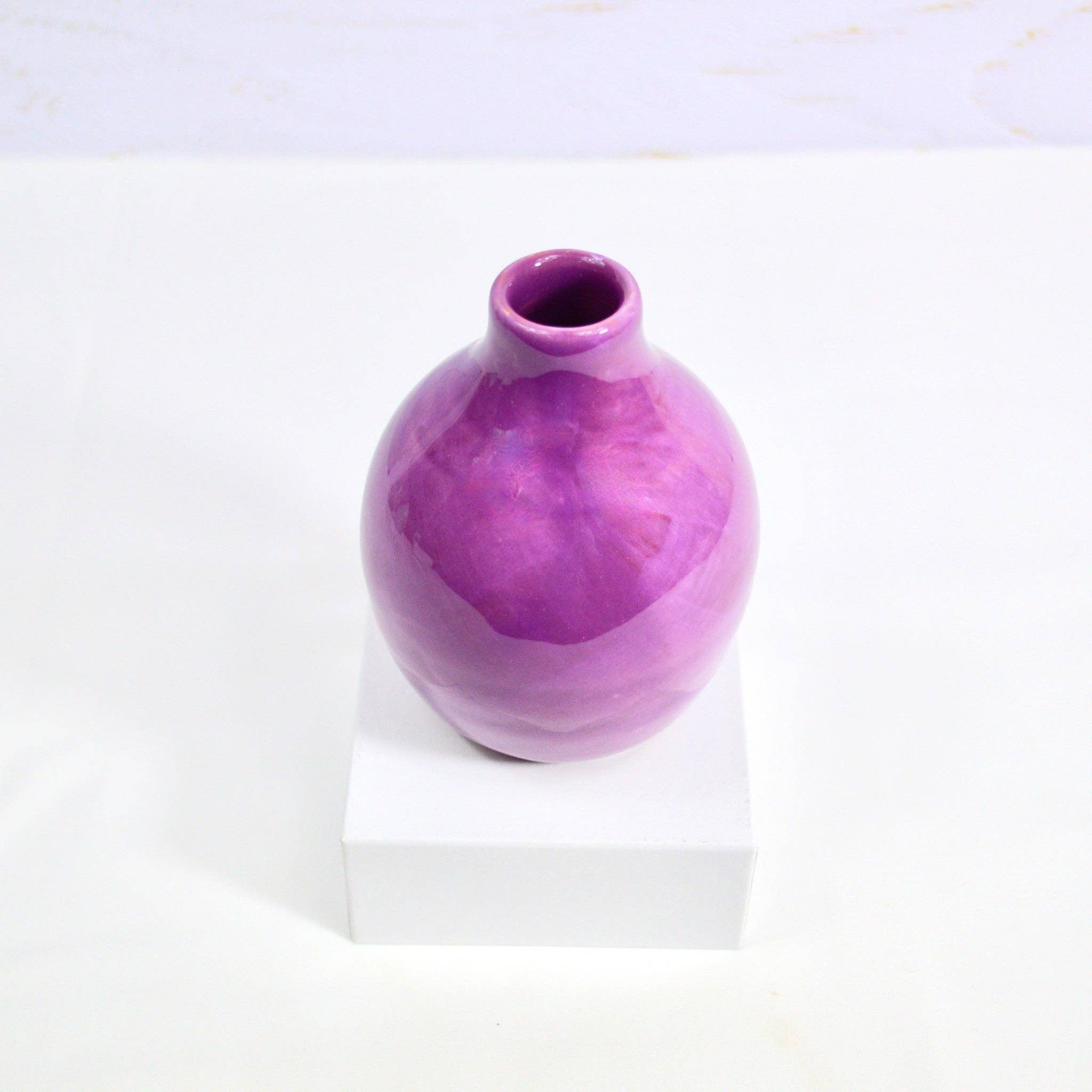Via Graceffo - Tuscan Ceramic Small Flower Vase, Multiple Colors: Lilac