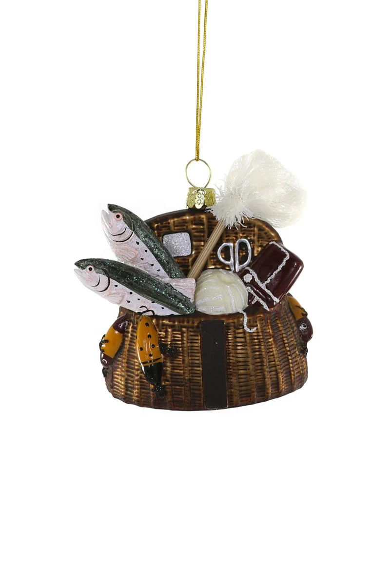VINTAGE FISHING CREEL ORNAMENT