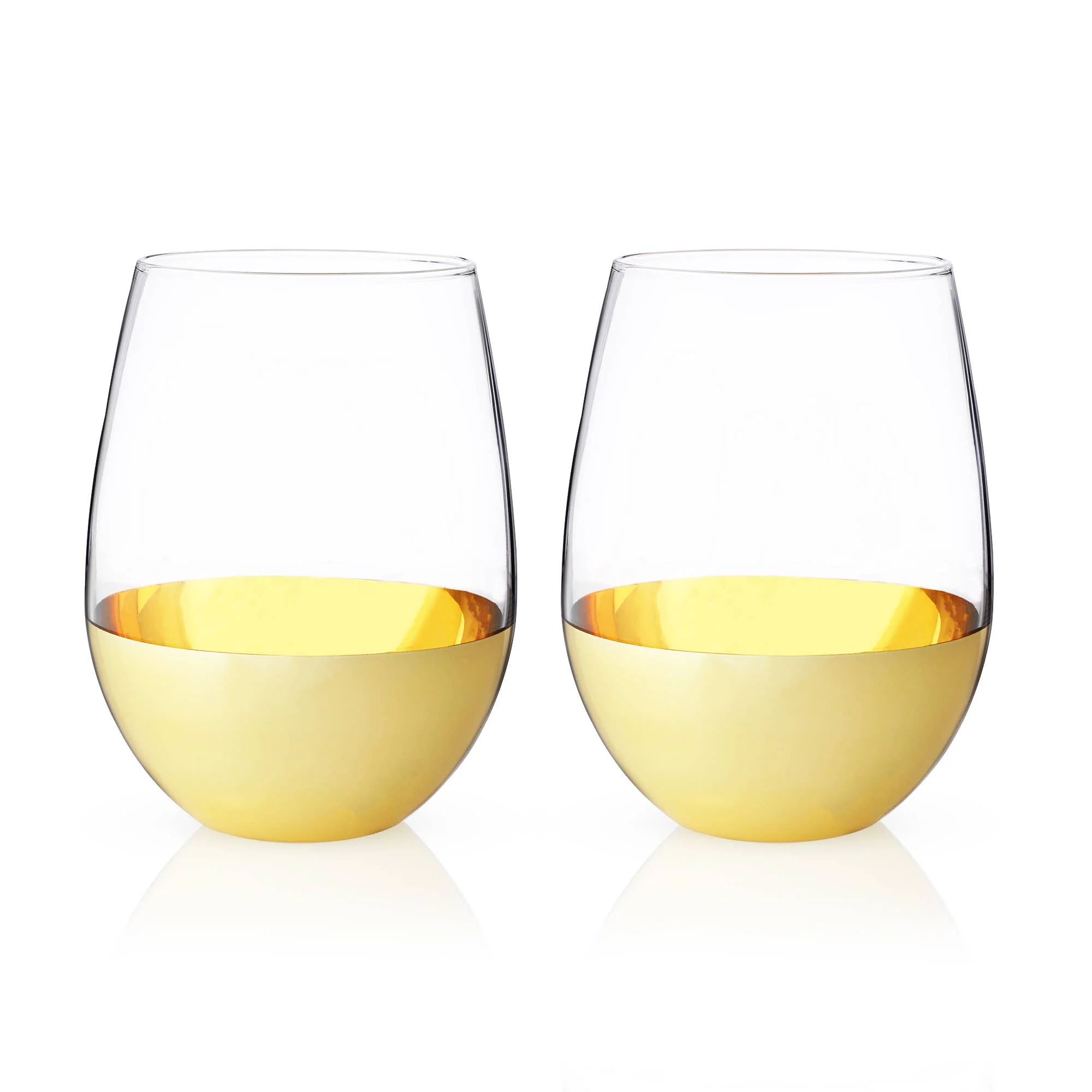 Viski - Gold Dipped Wine Tumbler Set of 2