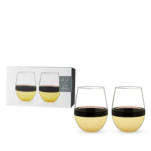 Viski - Gold Dipped Wine Tumbler Set of 2 - Image 4