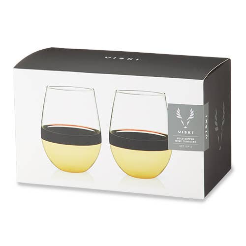 Viski - Gold Dipped Wine Tumbler Set of 2 - Image 5