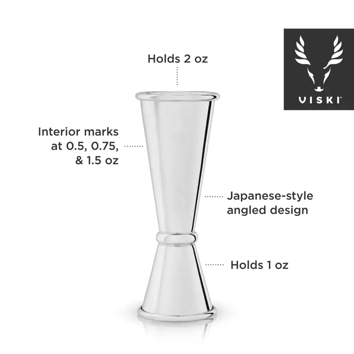 Viski - Large Stainless Steel Japanese Style Jigger by Viski® - Image 5