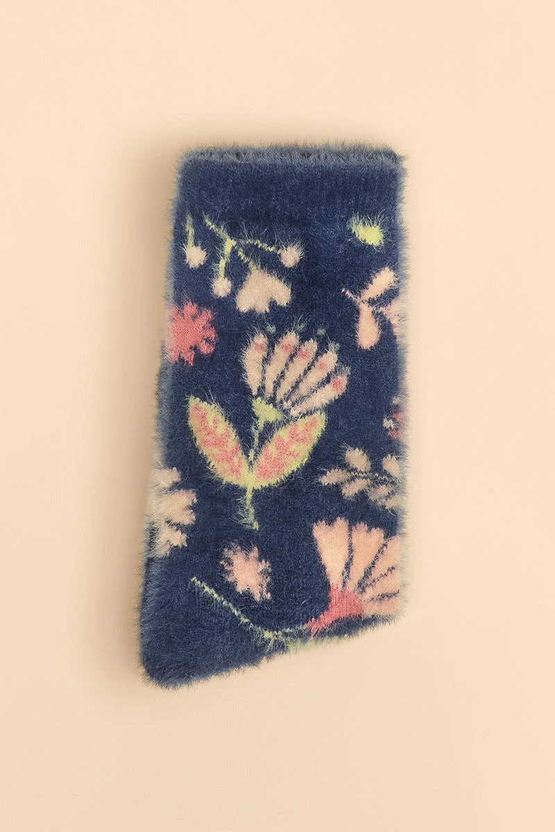 Watercolor Flowers Fuzzy Socks - Image 2
