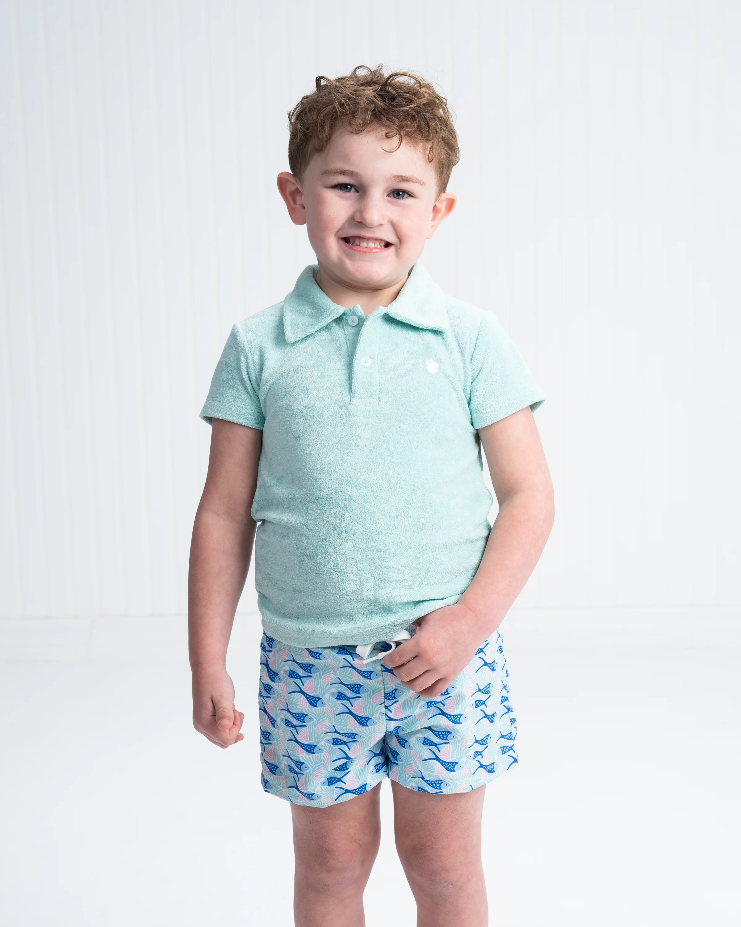 Watson Teal French Terry Polo - Image 2