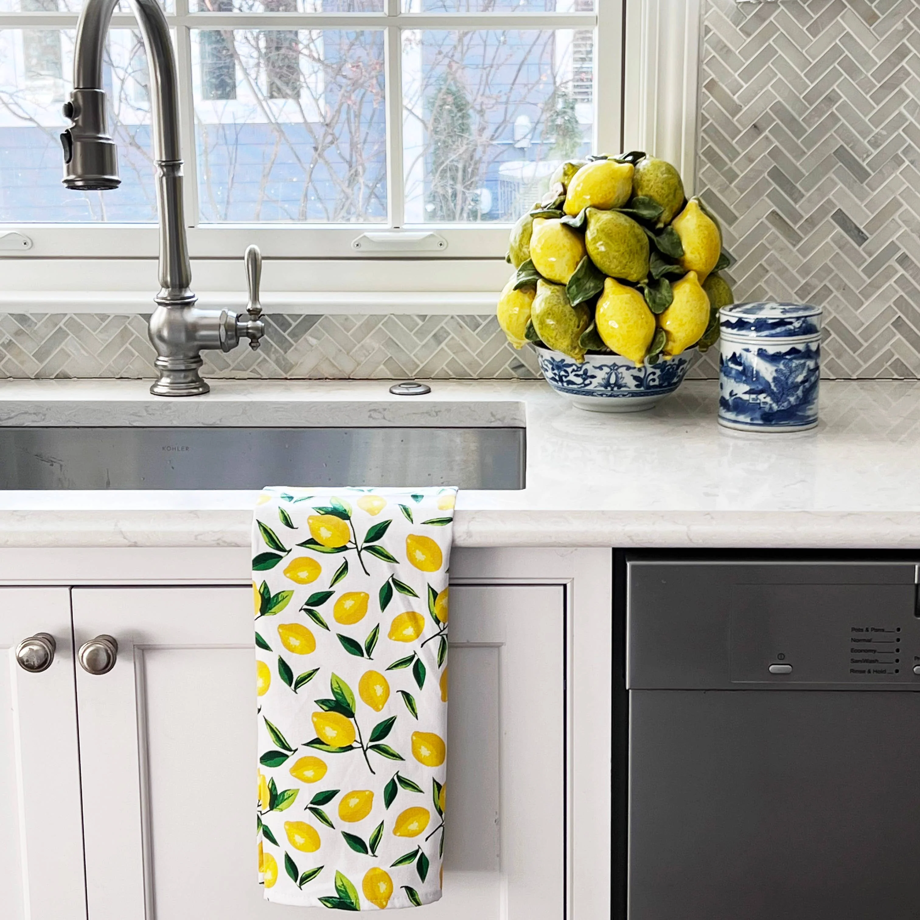 WH Hostess Social Stationery - Lemons Tea Towel - Image 2